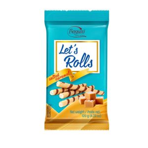 LET'S ROLLS BARQUILLOS CARAMELO SALADO 120G (16 unidades)