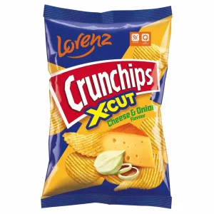 LORENZ CRUNCHIPS X-CUT CHEESE & ONION 130 G - 12 U