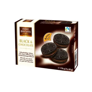 FEINY BISCUITS GALLETAS COOKIES RELL.CHOCOLATE NEGRO CAJA 176G