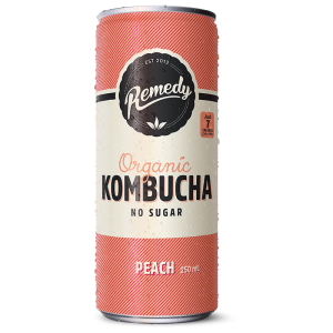 Remedy kombucha Peach Can 12x250ml